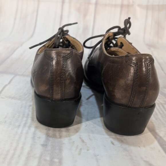 Frye Brown Leather Lace-Up Oxford Shoes Women Sz 7B - Picture 5 of 11